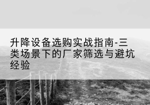 平湖移动式升降机厂家推荐-升降设备选购实战指南-三类场景下的厂家筛选与避坑经验