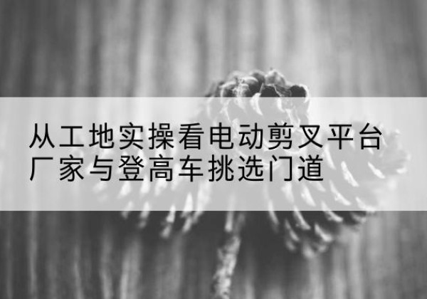 平湖电动剪叉升降平台厂家-从工地实操看电动剪叉平台厂家与登高车挑选门道
